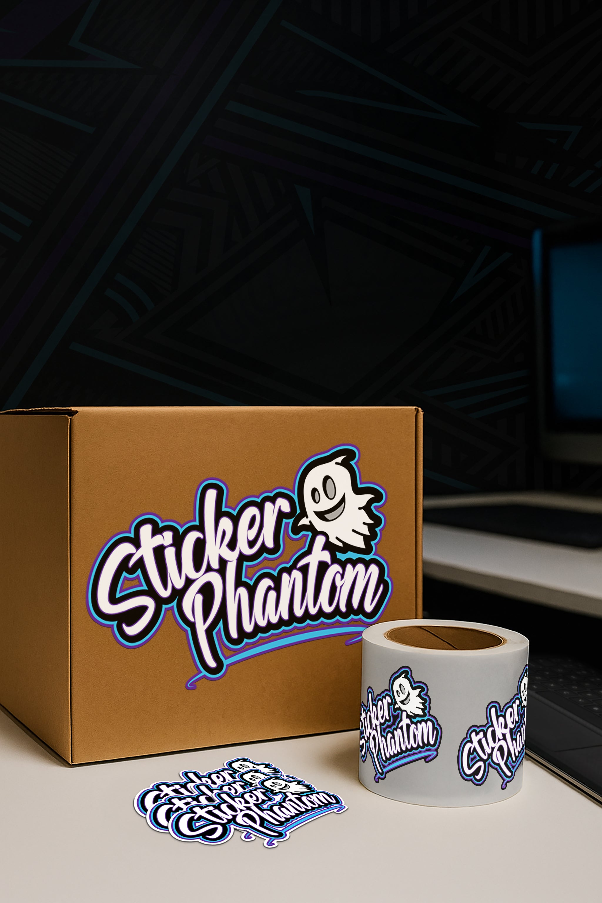 sticker phantom custom labels and stickers on packaging