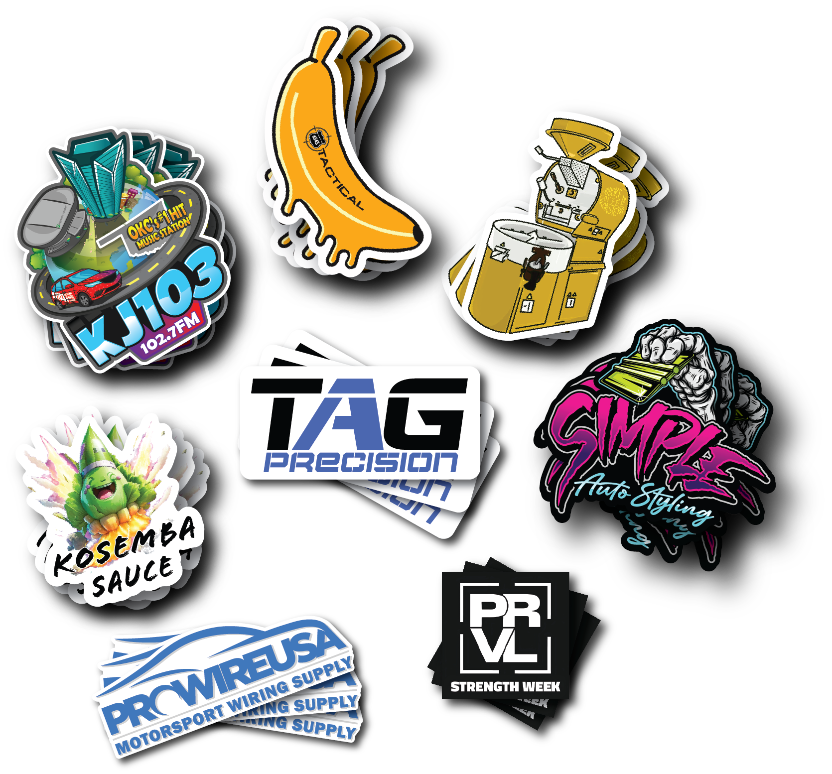 custom die cut stickers for small businesses and brands