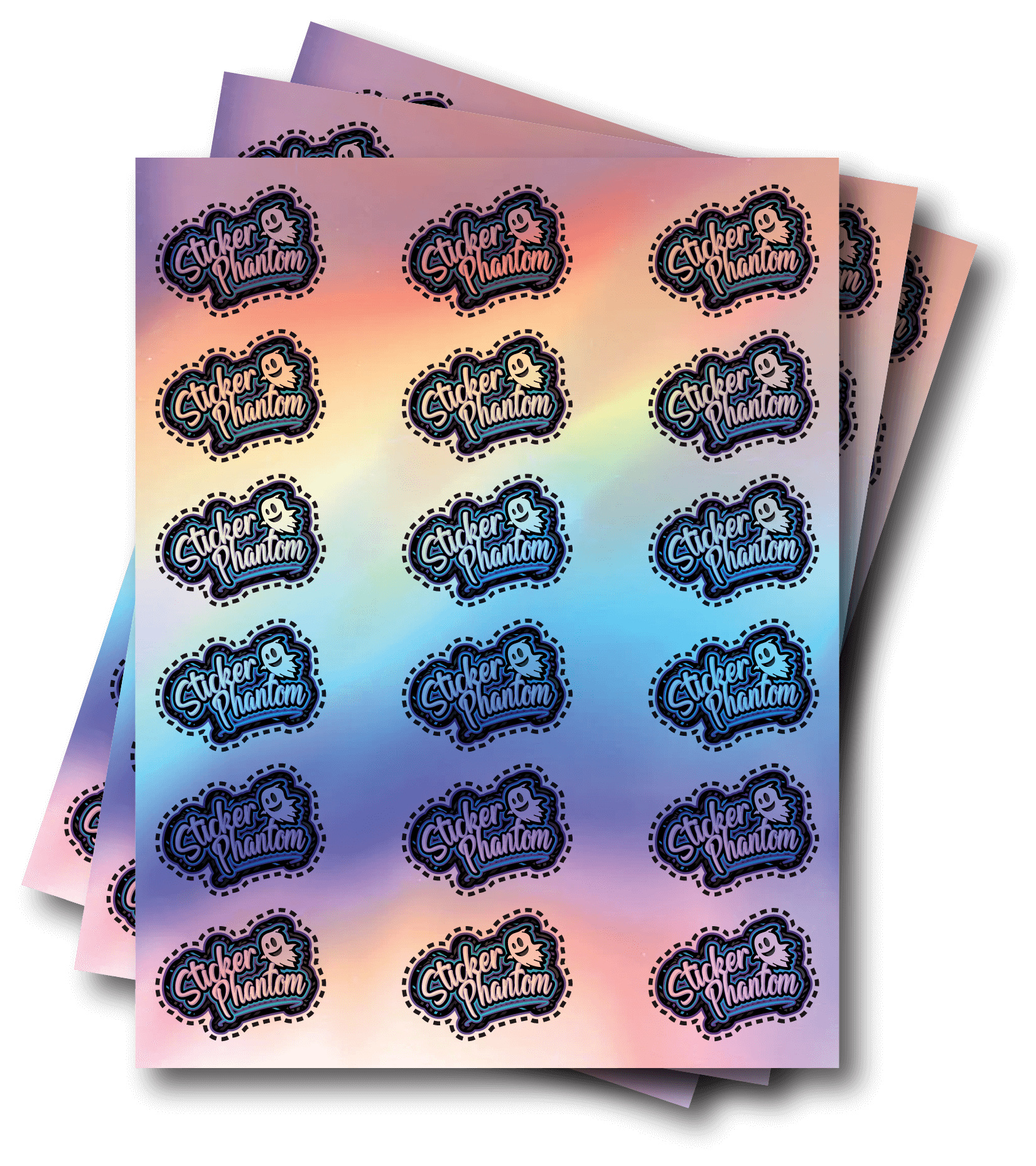 sticker phantom holographic sheet labels
