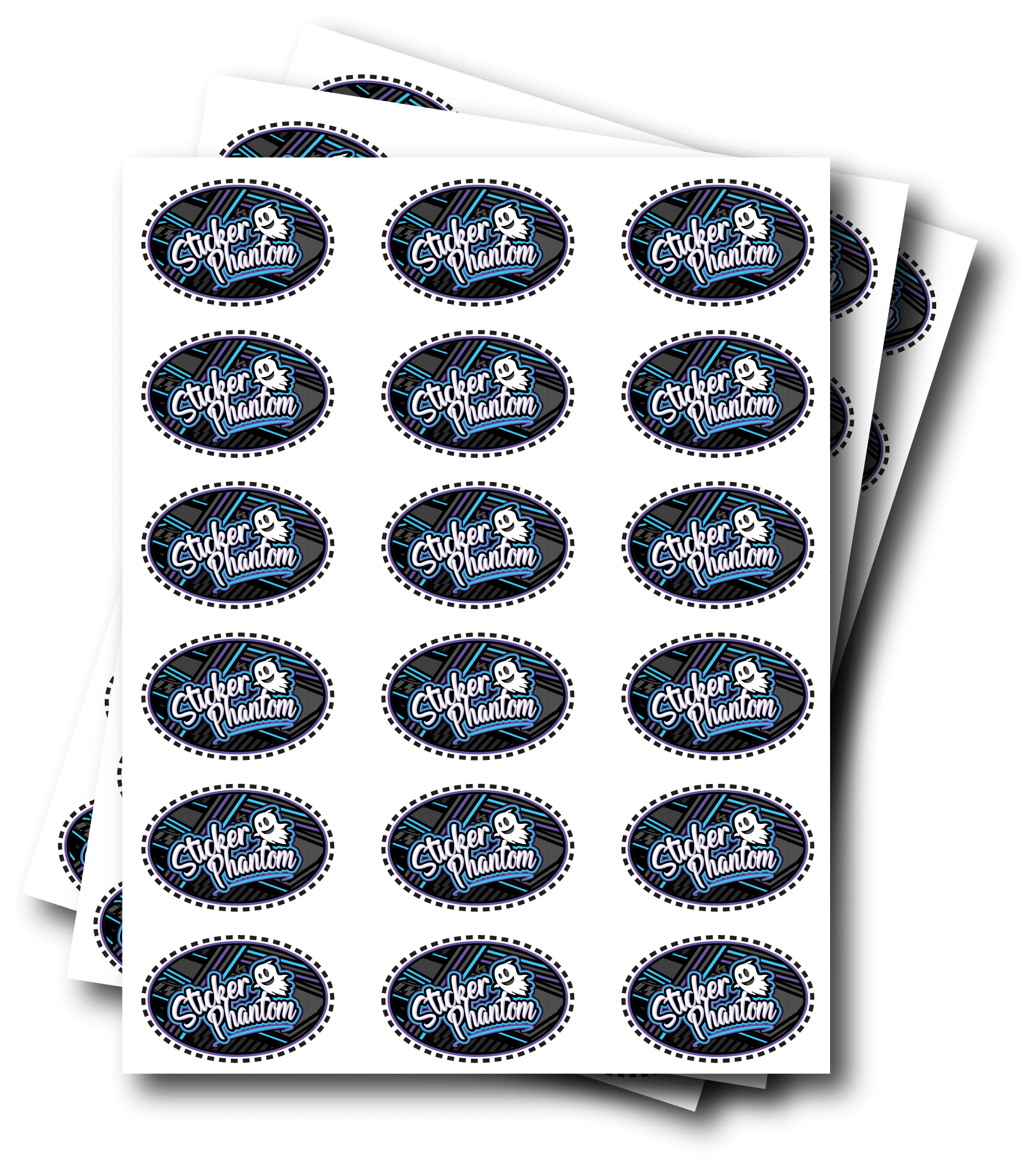 sticker phantom oval sheet labels